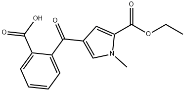 2-{[5-(エトキシカルボニル)-1-メチル-1H-ピロール-3-イル]カルボニル}安息香酸 化学構造式