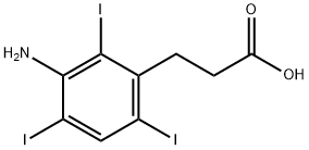 3-アミノ-2,4,6-トリヨードヒドロけい皮酸 化学構造式