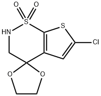 6'-Chloro-2',3'-dihydro-spiro[1,3-dioxolane-2,4'-[4H]thieno[3,2-e][1,2]thiazine] 1',1'-Dioxide 结构式