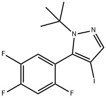1-(叔-丁基)-4-碘-5-(2,4,5-三氟苯基)-1H-吡唑, 1206676-75-6, 结构式