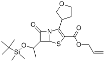6-[1-[(tert-Butyldimethylsilyl)oxy]ethyl]-7-oxo-3-(tetrahydro-3-furanyl)-4-thia-1-azabicyclo[3.2.0]hept-2-ene-2-carboxylic acid 2-propenyl ester 化学構造式