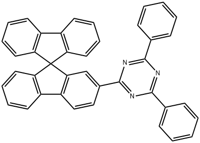 1,3,5-Triazine, 2,4-diphenyl-6-(9,9'-spirobi[9H-fluoren]-2-yl)- Structure