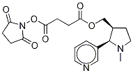 rac-trans 3’-Hydroxymethylnicotine Hemisuccinate N-Hydroxysuccinimide Ester Structure