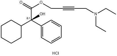 (R)-α-Phenylcyclohexaneglycolic Acid 4-(DiethylaMino)-2-butynyl Ester, Hydrochloride,1207344-05-5,结构式