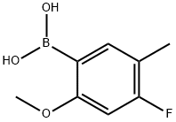 (4-フルオロ-2-メトキシ-5-メチルフェニル)ボロン酸 化学構造式
