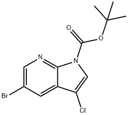 1H-Pyrrolo[2,3-b]pyridine-1-carboxylic acid, 5-broMo-3-chloro-, 1,1-diMethylethyl ester Struktur