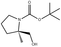 (2R)-2-(羟甲基)-2-甲基吡咯烷-1-羧酸叔丁酯,1207754-99-1,结构式