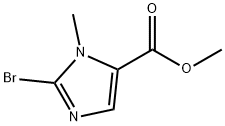 2-ブロモ-3-メチル-3H-イミダゾール-4-カルボン酸メチルエステル 化学構造式
