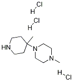 1-メチル-4-(4-メチルピペリジン-4-イル)ピペラジン三塩酸塩 化学構造式