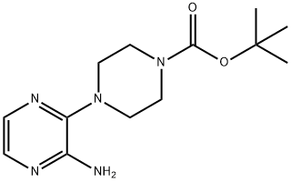 2-アミノ-3-(4-BOC-ピペラジン-1-イル)ピラジン 化学構造式