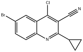 6-溴-4-氯-2-环丙基喹啉-3-甲腈, 1208820-66-9, 结构式