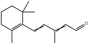 3-甲基-5-(2,6,6-三甲基-1-环己烯-1-基)-2,4-戊二烯醛,1209-68-3,结构式