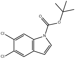 1-BOC-5,6-ジクロロ-1H-インドール 化学構造式