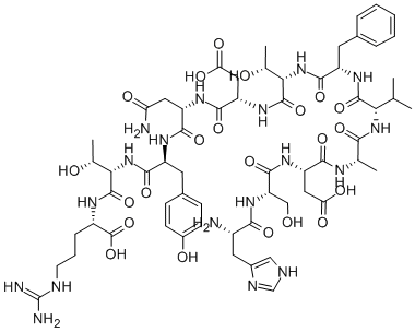 L-His-L-Ser-L-Asp-L-Ala-L-Val-L-Phe-L-Thr-L-Asp-L-Asn-L-Tyr-L-Thr-L-Arg-OH 化学構造式