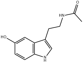 N-アセチル-5-ヒドロキシトリプタミン 化学構造式