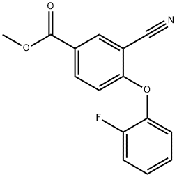 3-氰基-4-(2-氟苯氧基)苯甲酸甲酯,1210401-58-3,结构式