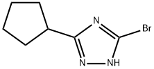 5-ブロモ-3-シクロペンチル-1H-1,2,4-トリアゾール 化学構造式