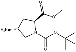 N-Boc-反式-4-氨基-L-脯氨酸甲酯, 121148-00-3, 结构式