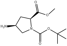 (2S,4S)-4-アミノピロリジン-1,2-二カルボン酸1-TERT-ブチル2-メチル 化学構造式