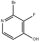2-ブロモ-3-フルオロ-4-ヒドロキシピリジン 化学構造式