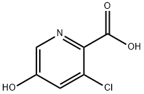 3-クロロ-5-ヒドロキシピリジン-2-カルボン酸 化学構造式