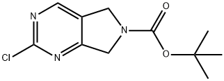 tert-butyl 2-chloro-5H-pyrrolo[3,4-d]pyrimidine-6(7H)-carboxylate Struktur