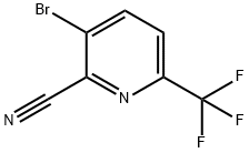 3-Bromo-2-cyano-6-(trifluoromethyl)pyridine 化学構造式