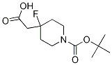 2-(1-(叔丁氧羰基)-4-氟哌啶-4-基)乙酸, 1211586-79-6, 结构式