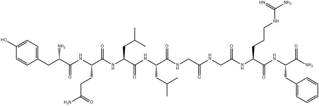 H-TYR-GLN-LEU-LEU-GLY-GLY-ARG-PHE-NH2, 121185-80-6, 结构式