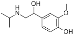 2-メトキシ-4-[1-ヒドロキシ-2-(イソプロピルアミノ)エチル]フェノール 化学構造式