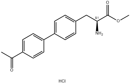 (S)-Methyl 3-(4'-acetylbiphenyl-4-yl)-2-aminopropanoate hydrochloride Structure