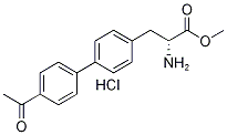 3-(4'-アセチルビフェニル-4-イル)-2-アミノプロパン酸(R)-メチル塩酸塩 化学構造式