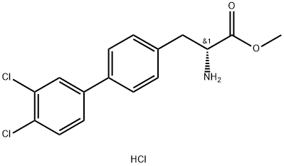 2-アミノ-3-(3',4'-ジクロロビフェニル-4-イル)プロパン酸(R)-メチル 化学構造式