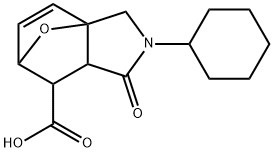 3-cyclohexyl-4-oxo-10-oxa-3-azatricyclo[5.2.1.0~1,5~]dec-8-ene-6-carboxylic acid(SALTDATA: FREE) Structure