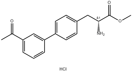 (R)-Methyl 3-(3'-acetylbiphenyl-4-yl)-2-aminopropanoate hydrochloride Structure