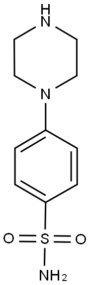 4-(1-ピペラジニル)ベンゼンスルホンアミド 化学構造式