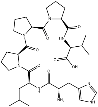 H-HIS-LEU-PRO-PRO-PRO-VAL-OH Structure