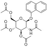 1-萘基 2-乙酰氨基-3,4,6-O-三乙酰基-2-脱氧-BETA-D-吡喃葡萄糖苷,121356-12-5,结构式