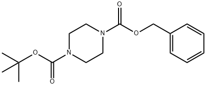 Piperazine-1,4-dicarboxylic acid benzyl ester tert-butyl ester Structure