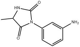3-(3-アミノフェニル)-5-メチルイミダゾリジン-2,4-ジオン 化学構造式