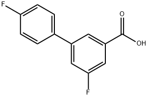 3-(4-Fluorophenyl)-5-fluorobenzoic acid, 1214330-80-9, 结构式