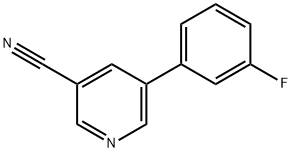 5-(3-fluorophenyl)pyridine-3-carbonitrile, 1214373-90-6, 结构式
