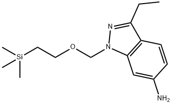 1H-Indazol-6-aMine, 3-ethyl-1-[[2-(triMethylsilyl)ethoxy]Methyl]-|3-乙基-1-((2-(三甲基甲硅烷基)乙氧基)甲基)-1H-吲唑-6-胺