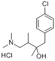p-chloro-alpha-[2-(dimethylamino)-1-methylethyl]-alpha-methylphenethyl alcohol hydrochloride, 1215-83-4, 结构式
