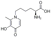 (αS)-α-アミノ-3-ヒドロキシ-2-メチル-4-オキソ-1(4H)-ピリジンヘキサン酸 化学構造式