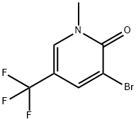 3-ブロモ-1-メチル-5-(トリフルオロメチル)ピリジン-2(1H)-オン 化学構造式
