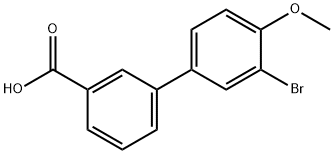 3-(3-Bromo-4-methoxyphenyl)benzoic acid, 2-Bromo-4-(3-carboxyphenyl)anisole, 3'-Bromo-3-carboxy-4'-methoxybiphenyl Structure