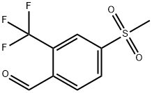 2-Formyl-5-(methylsulphonyl)benzotrifluoride, 4-Formyl-3-(trifluoromethyl)phenyl methyl sulphone Struktur