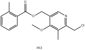 o-Toluic Acid (4-Methoxy-6-chloroMethyl-5-Methyl-3-pyridinyl)Methyl Ester Hydrochl Structure