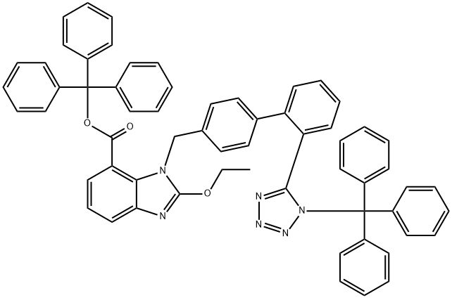 坎地沙坦三苯甲基酯N1三苯甲基类似物, 1215772-81-8, 结构式